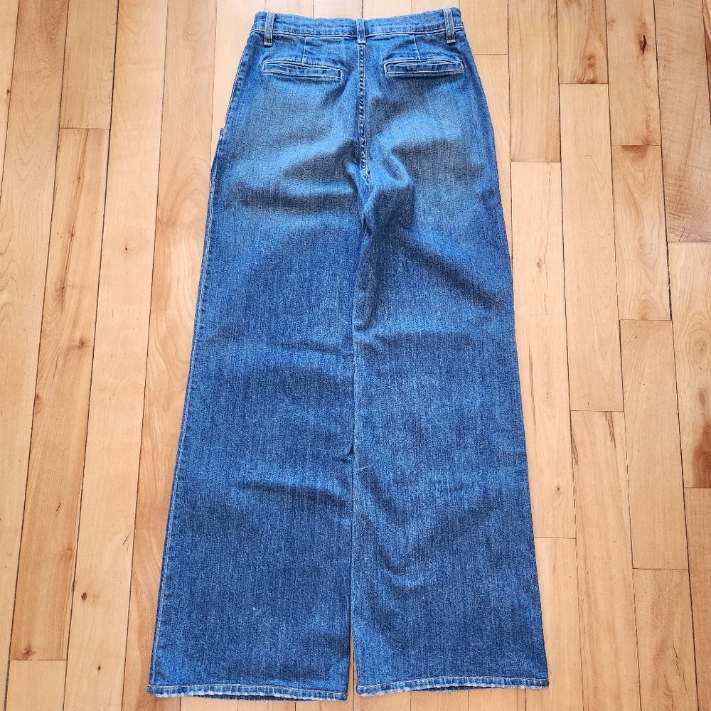 Nili Lotan Flora Pleated Wide Leg Jean - 26 - Picture 9 of 11